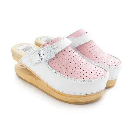 Zueco con Muelle 120-A Blanco/Rosa