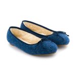 Picos jeans marino. Bailarinas zapatillas calentitas para casa