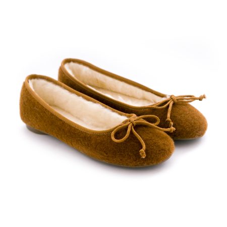 Hellbraun. Zapatillas bailarinas para casa. Marrón claro