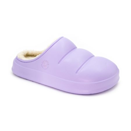 Simson Lila Knit. Zapatillas de casa suaves y acogedoras. Hidrófugos. Forro de borreguillo ultraligeros. Ideales para casa o actividades al aire libre