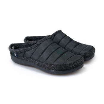 Venus Negro Alster Komfort – Zapatilla de casa con suela bio y forro reciclado