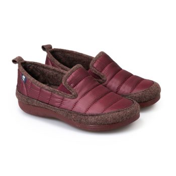 Amatista Burdeos Alster Komfort – Mocasín de casa con suela bio, cómodo y cálido