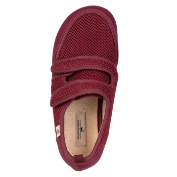 zapato ancho burdeos mujer